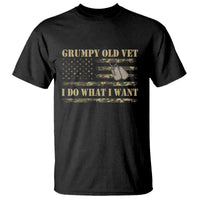 Funny Grumpy Old Vet I Do What I Want T Shirt Military Veteran Camo American Flag - Wonder Print Shop