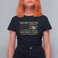 Funny Grumpy Old Vet I Do What I Want T Shirt For Women Military Veteran Camo American Flag - Wonder Print Shop