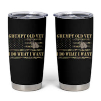 Funny Grumpy Old Vet I Do What I Want Tumbler Cup Military Veteran Camo American Flag - Wonder Print Shop