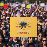 Jimothy For President 2028 Protest Sign Funny Jimothy The Raccoon Seattle Trash Panda Meme