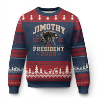 Jimothy For President 2028 Ugly Christmas Sweater Funny Jimothy The Raccoon Seattle Trash Panda Meme