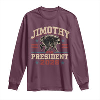 Jimothy For President 2028 Long Sleeve Shirt Funny Jimothy The Raccoon Seattle Trash Panda Meme