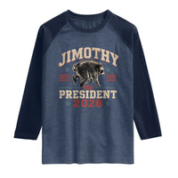 Jimothy For President 2028 Raglan Shirt Funny Jimothy The Raccoon Seattle Trash Panda Meme
