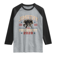 Jimothy For President 2028 Raglan Shirt Funny Jimothy The Raccoon Seattle Trash Panda Meme