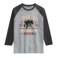 Jimothy For President 2028 Raglan Shirt Funny Jimothy The Raccoon Seattle Trash Panda Meme