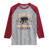 Jimothy For President 2028 Raglan Shirt Funny Jimothy The Raccoon Seattle Trash Panda Meme