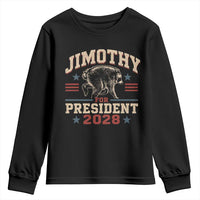 Jimothy For President 2028 Youth Sweatshirt Funny Jimothy The Raccoon Seattle Trash Panda Meme