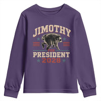Jimothy For President 2028 Youth Sweatshirt Funny Jimothy The Raccoon Seattle Trash Panda Meme