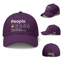 People 1 Star Total Nightmare Would Not Recommend Baseball Cap Funny Sarcastic