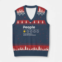 People 1 Star Total Nightmare Would Not Recommend V-Neck Knit Sweater Vest Funny Sarcastic