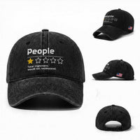 People 1 Star Total Nightmare Would Not Recommend Washed Cotton Baseball Cap Funny Sarcastic