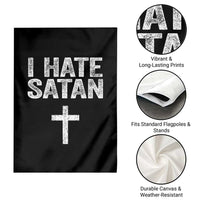 I Hate Satan Garden Flag Funny Christian Jesus Cross
