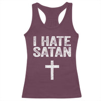 I Hate Satan Racerback Tank Top Funny Christian Jesus Cross