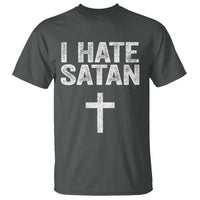 I Hate Satan T Shirt Funny Christian Jesus Cross