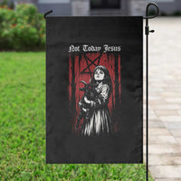 Not Today Jesus Gothic Dark Art Creepy Halloween Garden Flag