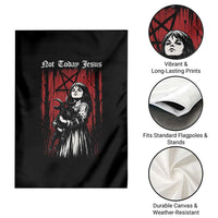 Not Today Jesus Gothic Dark Art Creepy Halloween Garden Flag