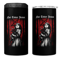 Not Today Jesus Gothic Dark Art Creepy Halloween 4 in 1 Can Cooler Tumbler