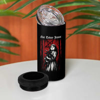 Not Today Jesus Gothic Dark Art Creepy Halloween 4 in 1 Can Cooler Tumbler