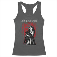 Not Today Jesus Gothic Dark Art Creepy Halloween Racerback Tank Top