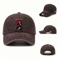 Not Today Jesus Gothic Dark Art Creepy Halloween Washed Cotton Baseball Cap