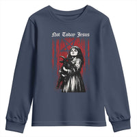 Not Today Jesus Gothic Dark Art Creepy Halloween Youth Sweatshirt