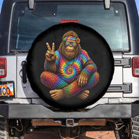 Hippie Bigfoot Peace Sign Tie Dye Sasquatch Spare Tire Cover