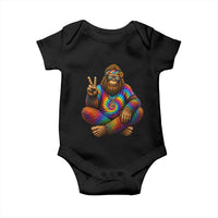 Hippie Bigfoot Peace Sign Tie Dye Sasquatch Baby Onesie