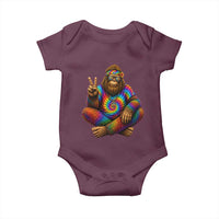 Hippie Bigfoot Peace Sign Tie Dye Sasquatch Baby Onesie