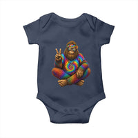 Hippie Bigfoot Peace Sign Tie Dye Sasquatch Baby Onesie