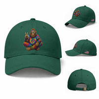 Hippie Bigfoot Peace Sign Tie Dye Sasquatch Baseball Cap