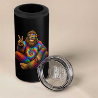 Hippie Bigfoot Peace Sign Tie Dye Sasquatch 4 in 1 Can Cooler Tumbler