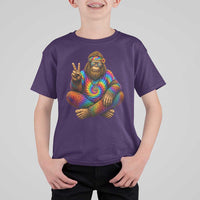 Hippie Bigfoot Peace Sign Tie Dye Sasquatch T Shirt For Kid