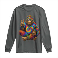 Hippie Bigfoot Peace Sign Tie Dye Sasquatch Long Sleeve Shirt