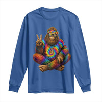 Hippie Bigfoot Peace Sign Tie Dye Sasquatch Long Sleeve Shirt
