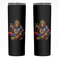 Hippie Bigfoot Peace Sign Tie Dye Sasquatch Skinny Tumbler