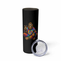Hippie Bigfoot Peace Sign Tie Dye Sasquatch Skinny Tumbler