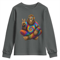 Hippie Bigfoot Peace Sign Tie Dye Sasquatch Youth Sweatshirt