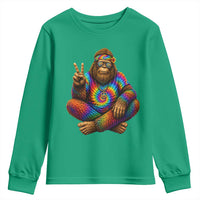 Hippie Bigfoot Peace Sign Tie Dye Sasquatch Youth Sweatshirt