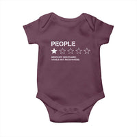 People 1 Star Absolute Nightmare Would Not Recommend Baby Onesie Funny Bold Text