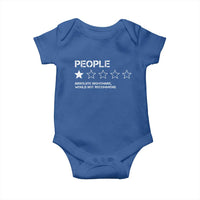 People 1 Star Absolute Nightmare Would Not Recommend Baby Onesie Funny Bold Text
