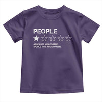 People 1 Star Absolute Nightmare Would Not Recommend Toddler T Shirt Funny Bold Text