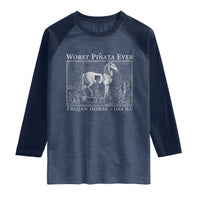 Worst Pinata Ever Trojan Horse Raglan Shirt Funny Greek Mythology History