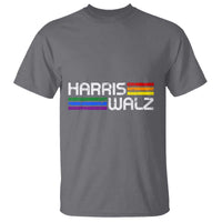 Harris Walz T Shirt LGBT Rainbow Flag Retro Faded Stripes - Wonder Print Shop