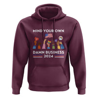 Harris Walz Hoodie Mind Your Own Damn Business 2024 American Flag Rainbow LGBT - Wonder Print Shop