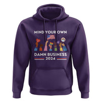 Harris Walz Hoodie Mind Your Own Damn Business 2024 American Flag Rainbow LGBT - Wonder Print Shop