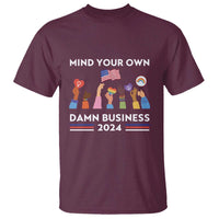 Harris Walz T Shirt Mind Your Own Damn Business 2024 American Flag Rainbow LGBT - Wonder Print Shop
