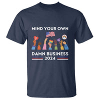 Harris Walz T Shirt Mind Your Own Damn Business 2024 American Flag Rainbow LGBT - Wonder Print Shop