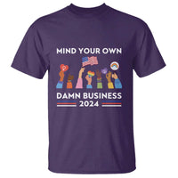Harris Walz T Shirt Mind Your Own Damn Business 2024 American Flag Rainbow LGBT - Wonder Print Shop