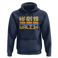 Harris Walz'24 Hoodie Retro Rainbow Stripes LGBT Flag US Presidential Election 2024 - Wonder Print Shop
