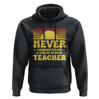 Harris Walz Hoodie Never Underestimate A Public School Teacher Sunshine Coconut Tree - Wonder Print Shop